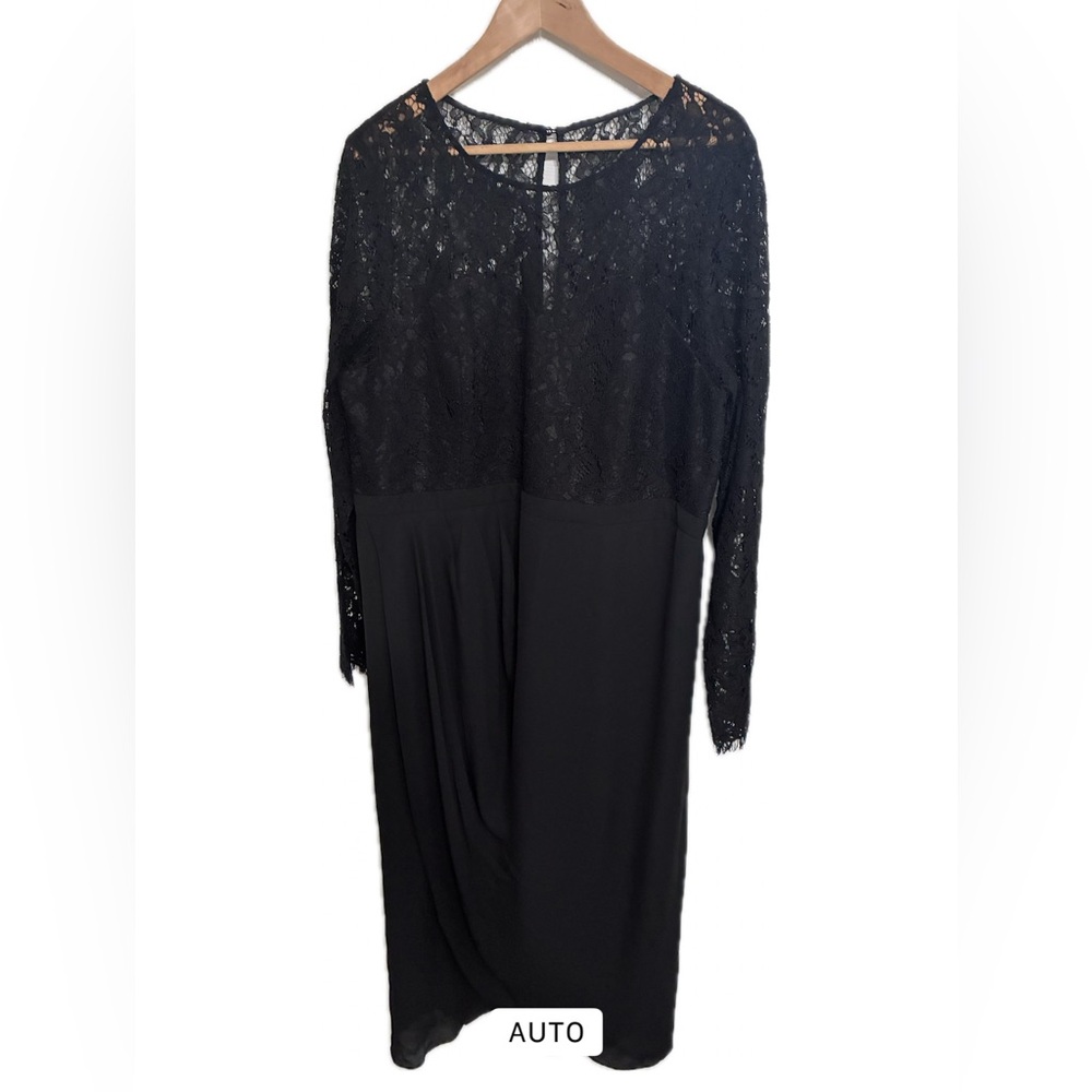 City Chic Black Elegant Dress with Tulip Hem